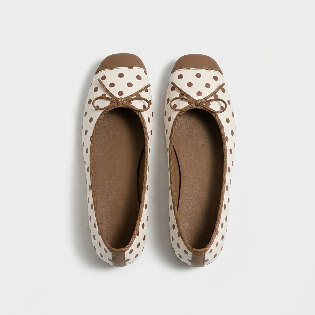 Ballerine Latte — coloris crème et brun