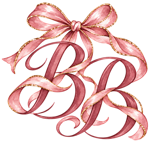 Monogramme BB et ruban rose