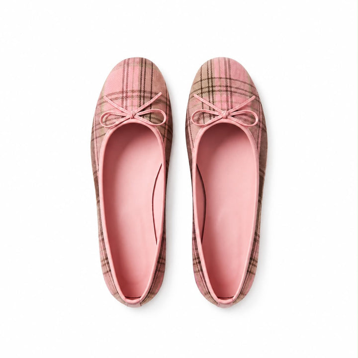 Ballerine Rosy — coloris rose à carreaux