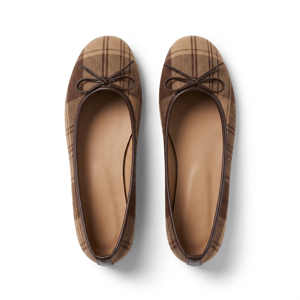 Ballerine Biscuit — coloris brun à carreaux