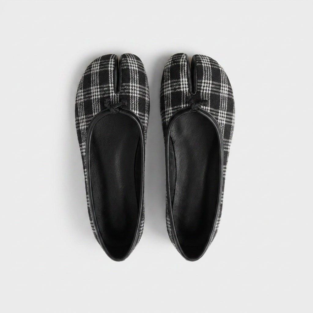 Tabi Oxford — coloris noir et gris à carreaux
