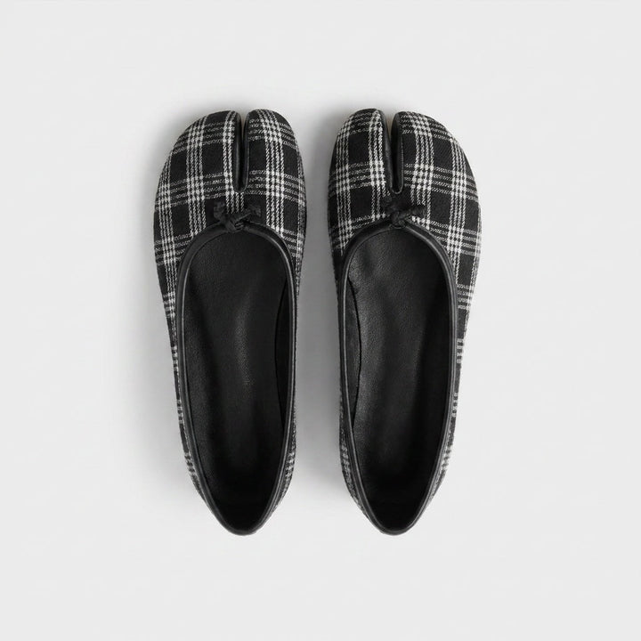 Tabi Oxford — coloris noir et gris à carreaux