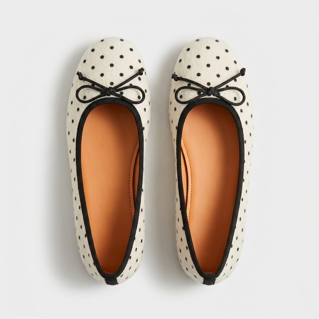 Ballerine Dottie — coloris crème et noir